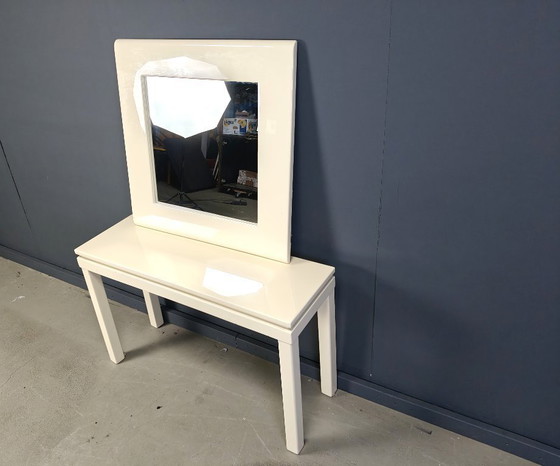 Image 1 of Consolle francese vintage laccata con specchio, anni '80