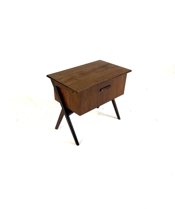 Image 1 of Vintage Danish Rosewood Sewing Box '60