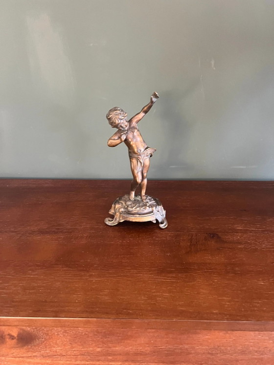Zeldzaamheid! Art Nouveau Brons van Farbel Jüngling gesigneerd en met gieterijstempel – Beeldhouwkunst, Bronze (photo 2 of 9)