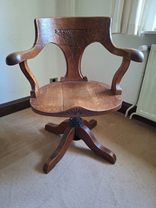 Antiker Bürostuhl – draaistoelen, Wood, Iron