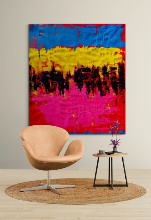 Jovan Srijemac (1962) – Abstrakte rosa Landschaft