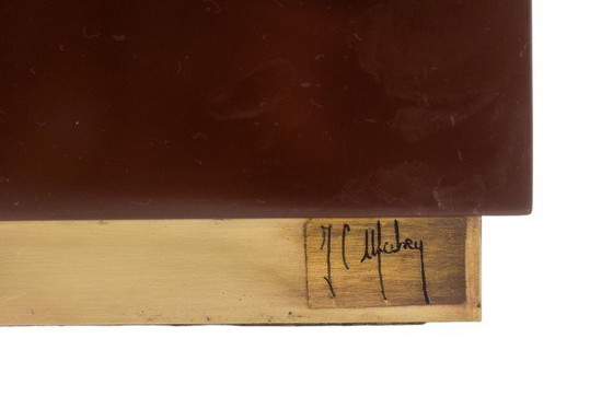 Jean-Claude Mahey. Ladekast van gelakt hout. Jaren 70-80. – Ladekasten, Wood, Brass (photo 8 of 8)