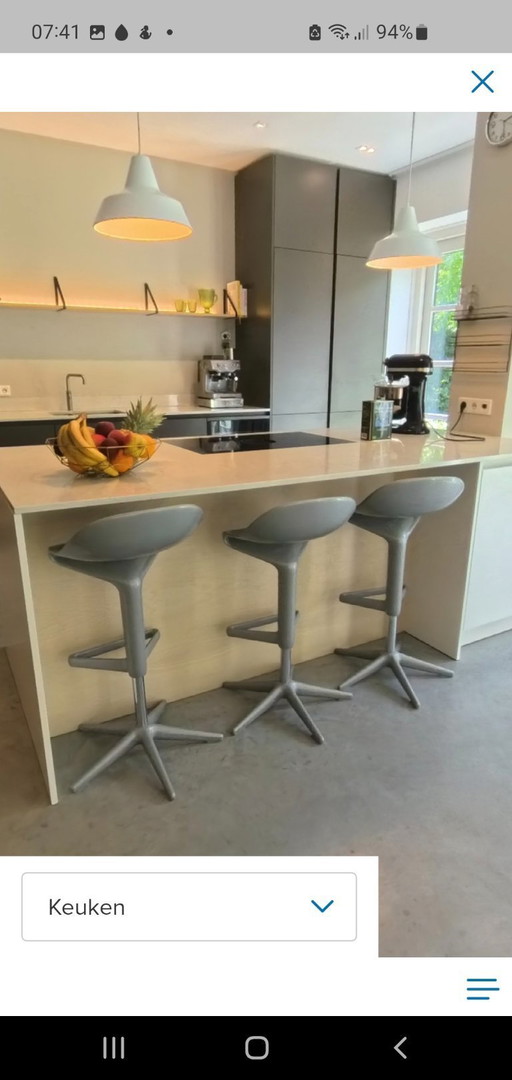 3x Kartell bar stool - gray