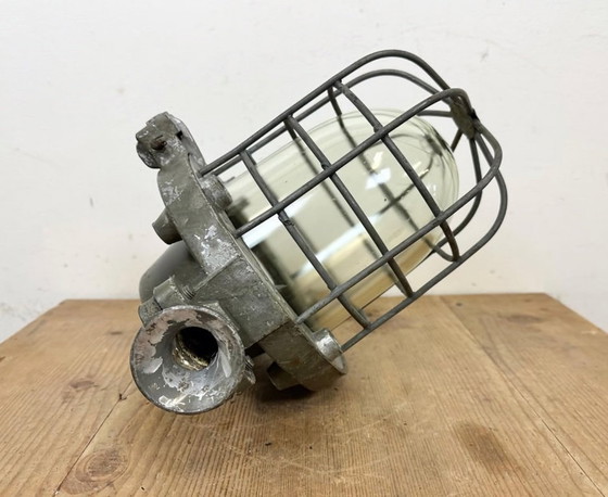 Image 1 of Industrial Cast Aluminium Cage Pendant Light, 1960s