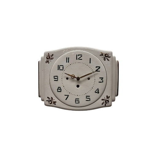 Reloj de cocina de cerámica Art Déco francés, década de 1930