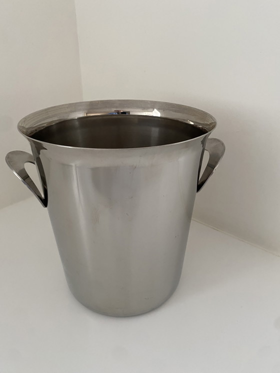 Image 1 of French vintage Jean Couzon champagne cooler, stainless steel champagne bucket