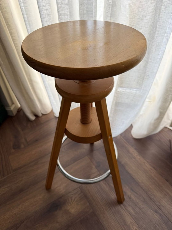 Image 1 of Studio stool wood/chrome