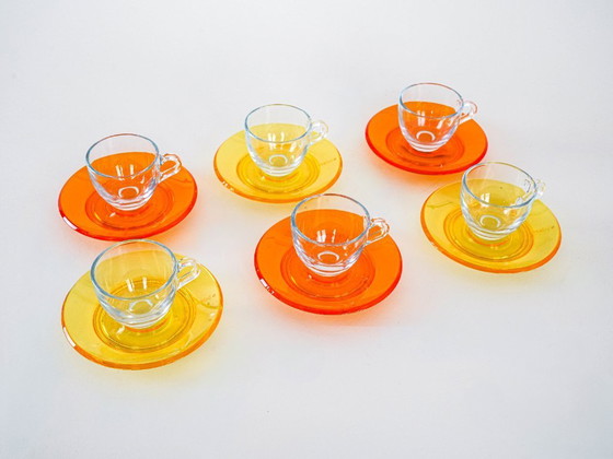 Image 1 of Set of glass cups, Italian design, 1970s, manufactured by Fratelli Guzzini