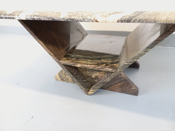 Image 1 of Vintage marmeren salontafel uit de jaren 70.