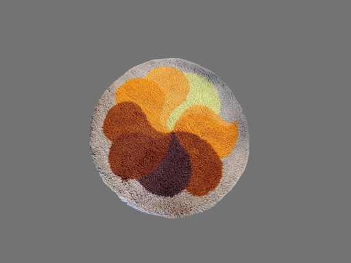 Vintage Desso Runder Hochflorteppich – 1970er Jahre – decoratieve objecten, Wool