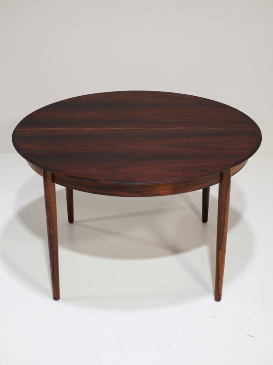 Image 1 of Ronde eettafel uitschuifbaar Skovby butterfly leaf palissander