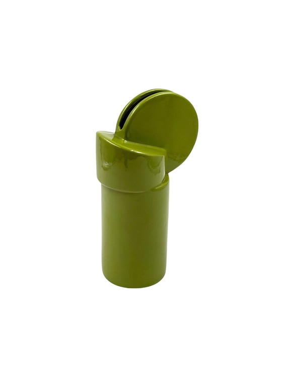 Image 1 of Vase en céramique verte de l'ère spatiale, Pietro Arosio, Parravicini Italie vers 1960