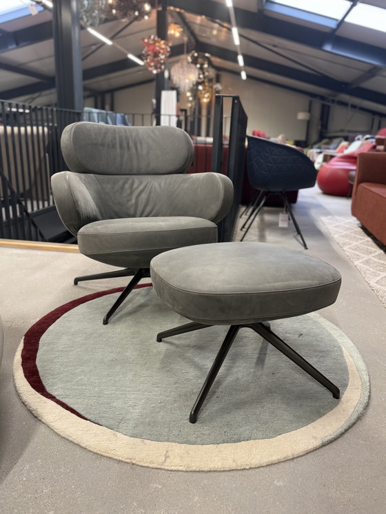 Image 1 of Poltrona Pode BiBo con Poef Neron Sesame Leather