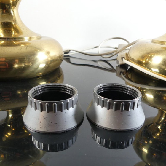 Image 1 of Vintage Bubble Lamps table lamps, brass, Bankamp, ​​1970s, Space Ag