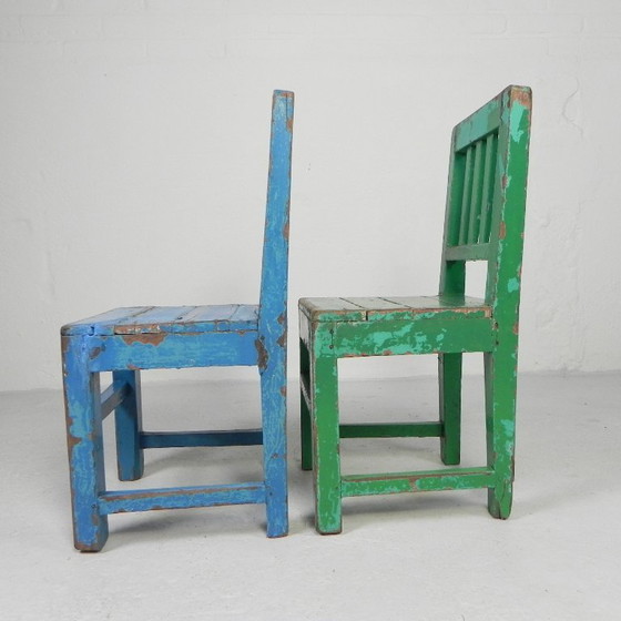 Image 1 of Set van 2 vintage kinderstoelen, jaren '50
