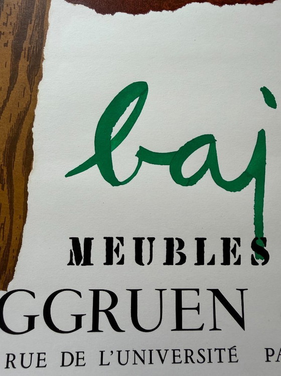 Image 1 of Enrico Baj (1924–2003), Meubles, Ausstellungsplakat (1962, Galerie Berggruen, Paris), gedruckt in Frankreich