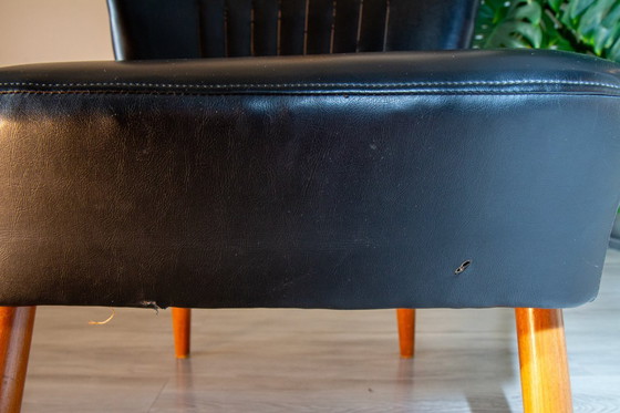 Image 1 of Fauteuil cocktail noir année 50