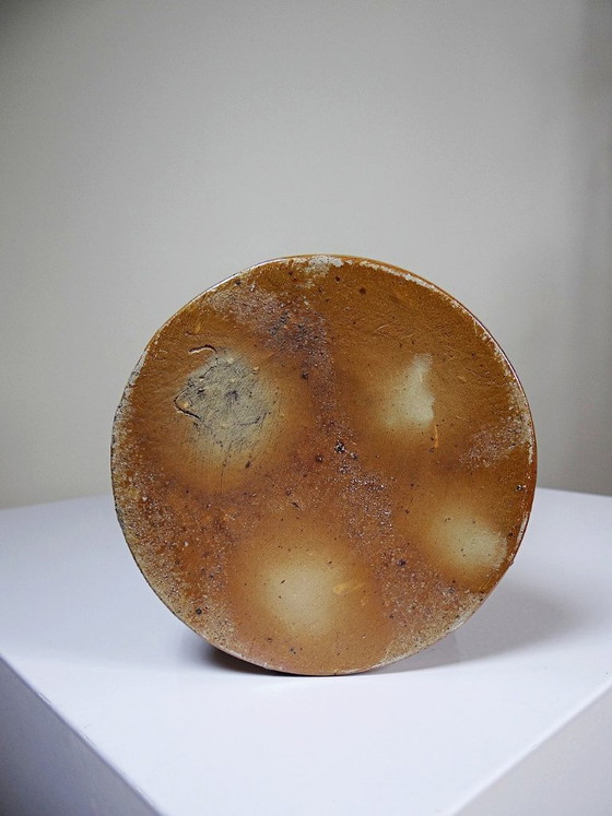 Image 1 of Impressive French stoneware pitcher from the 1960s-70s with a Japanese-inspired ash glaze