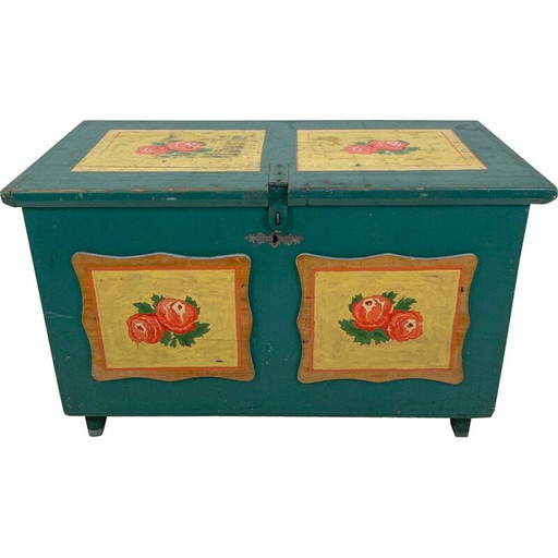 Coffre en bois vintage, Tchécoslovaquie