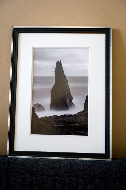 Set van 3 zwart-wit kustfoto's – Ingelijst met passe-partout en museumglas