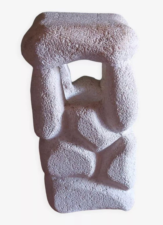 Image 1 of Carved stone lamp by Albert Tormos, circa 1970