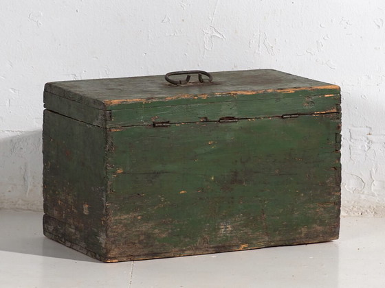 Antieke groene kist (ca. 1920) #74 – Ladekasten, Rustic (photo 23 of 28)