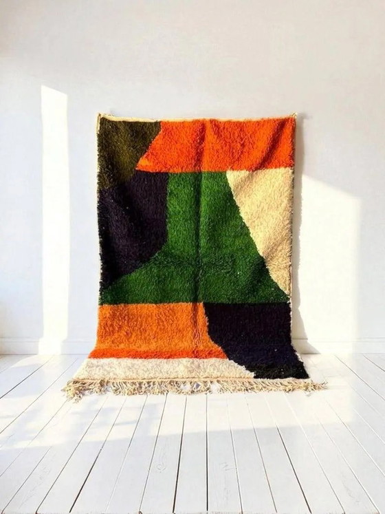 Alfombra bereber cruda con patrones coloridos 250cmx150cm – Wool, Bohemian (photo 2 of 6)