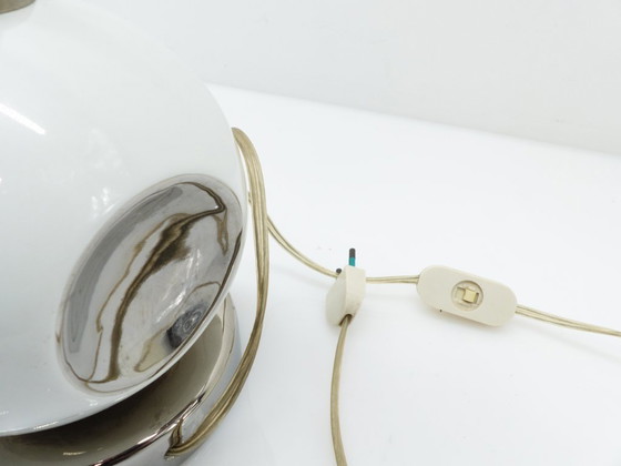 Base lampada Space Age in ceramica bianca e cromo - 1970 – Lampade da tavolo (photo 7 of 7)