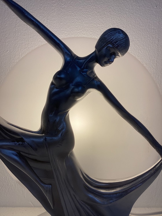 Image 1 of Lampe im Art-Deco-Stil, tanzende Frau, 1980er Jahre