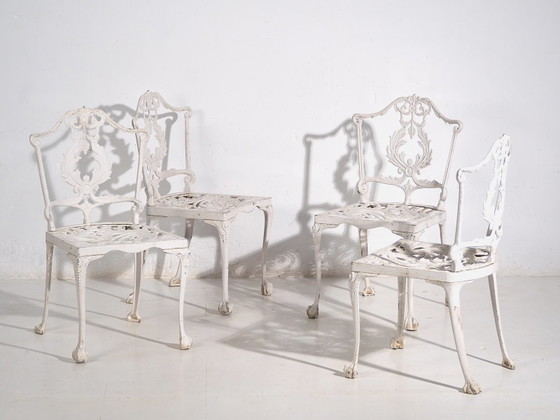Table et chaises de jardin vintage blanches (c.1950). Ensemble de 5 pièces – Ensembles de jardin, Aluminium (photo 21 of 40)