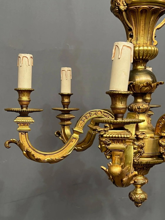 Mazarin-kroonluchter. Massief brons. – Bronze (photo 6 of 8)