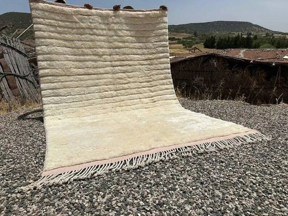 Ecru and beige Moroccan Mrirt rug 350x250 cm, textured minimalist design, Rugs & carpets, Wool, Cotton (photo 9 of 16)