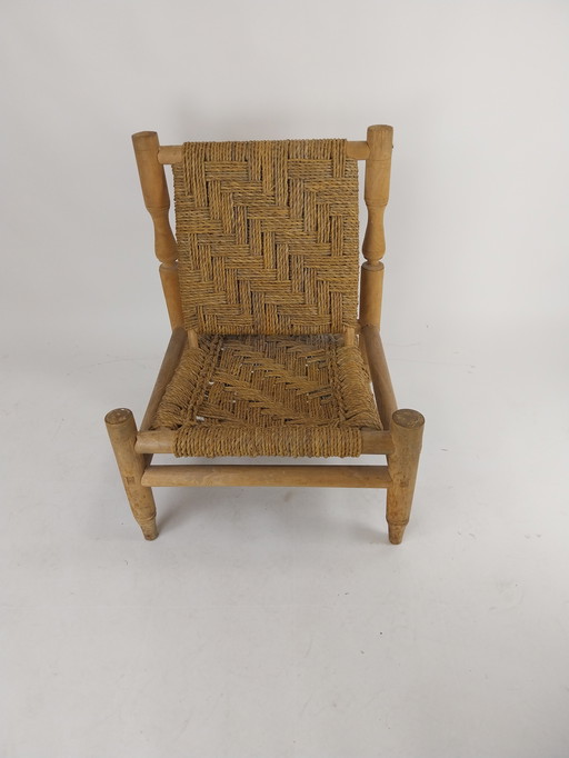 1 x Silla de cuerda Audoux y Minet años 70