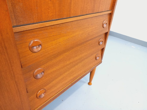 Image 1 of Vintage Scandinavian style teak secretary cabinet from the 60s