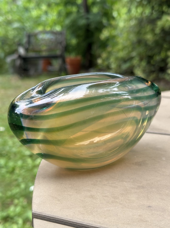Image 1 of Vintage Serica Swivel Vase Model 4 Floris Meydam 1953 Royal Leerdam Glass Art Design Retro Unique