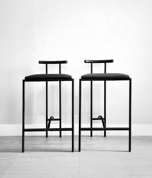 2x Model Tokyo bar chair by Rodney Kinsman for Bieffeplast