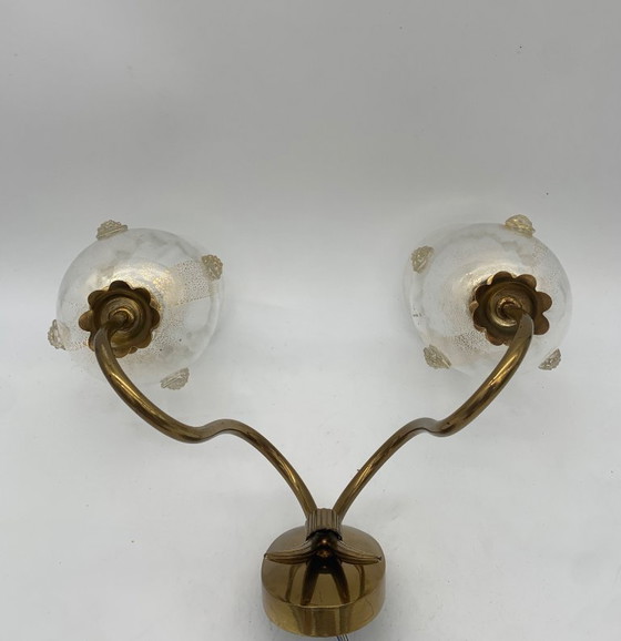 Image 1 of Par de lámparas de pared atribuidas a Seguso de los años 60, Murano con dorado.