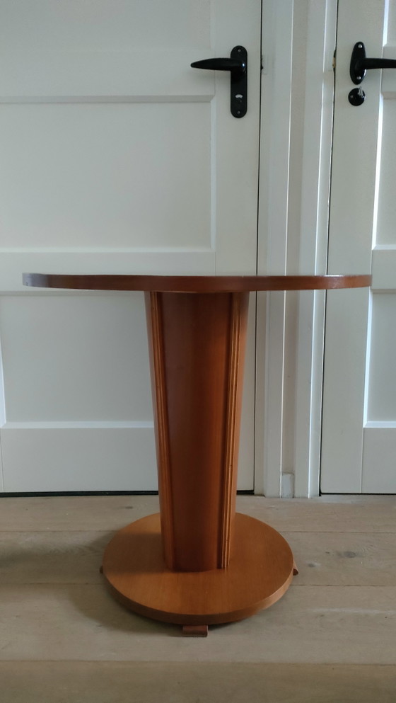 Image 1 of Table basse Art Déco, table d'appoint, pied cylindrique