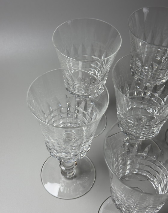 Image 1 of Val Saint Lambert “Service Esneux” set van 6 handgeslepen kristallen glazen - Art Deco