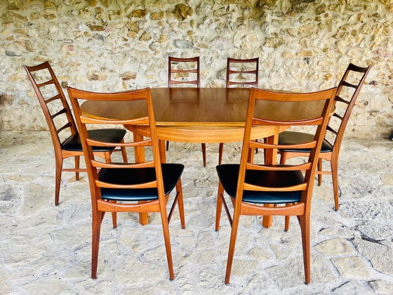Image 1 of Mid-Century Extendable Teak Dining Table with Butterfly Leaf, By Van Pelt, 1960s