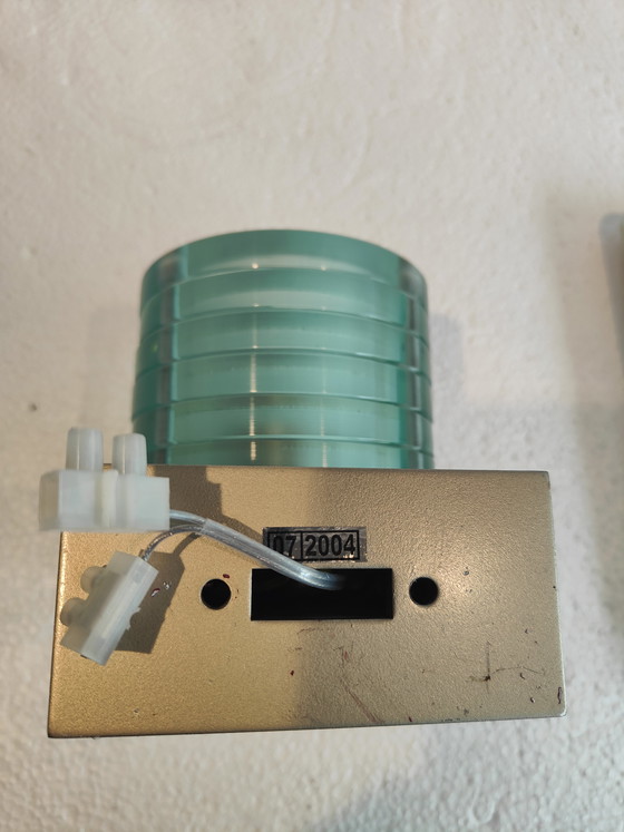 Image 1 of Applique murale avec abat-jour en verre épais transparent, style vintage