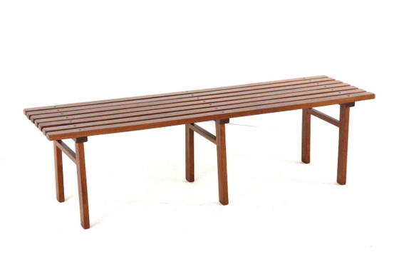 Vintage Wooden Slatted Bench 'Odijk' Midcentury – Benches (photo 2 of 15)