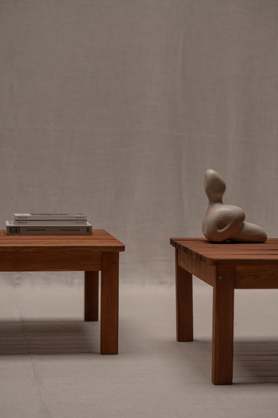 Image 1 of Modernist set of two ‘lattenbank’ coffee tables, 1960s