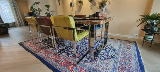 Set da pranzo Barracuda Xl 240 cm in legno massello e vetro