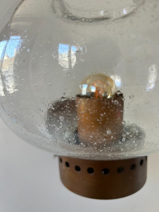 Image 1 of Paire d’appliques vintage, cuivre et verre bullé, BEGA Allemagne 1970