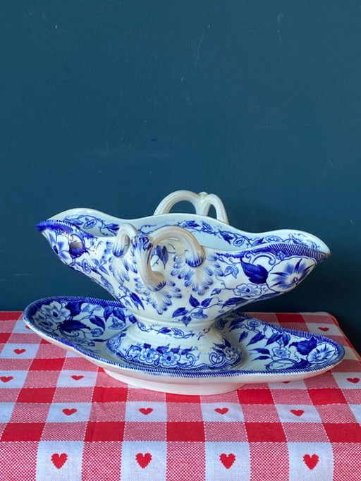 Creil Montreau Flora saucière - rare piece