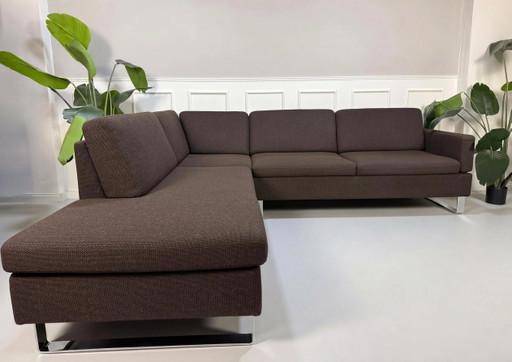 Brühl Alba Designer Sofa Ecksofa Couch Braun Stoff Schlaffunktion