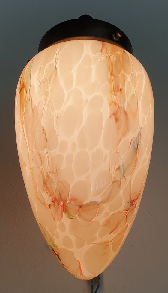 Image 1 of Art-Deco-Wandleuchte aus Opalglas