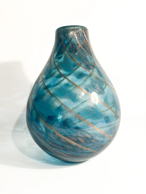 Vaso in vetro di Murano con Avventurina di Fratelli Toso, anni '50