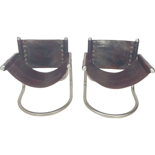 Set di 2 poltrone italiane di metà secolo, anni '80